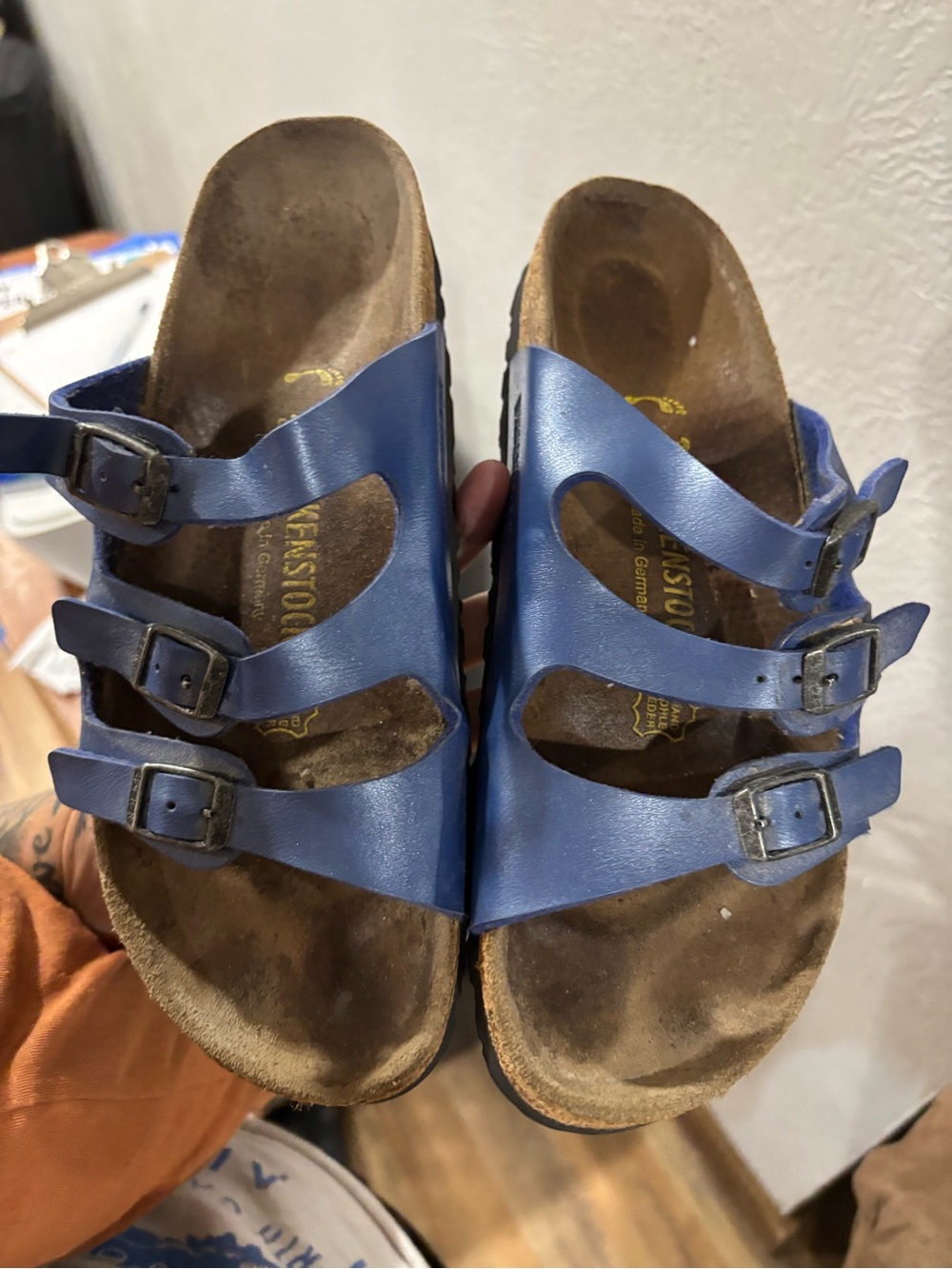 Birkenstock Florida Birko-Flor Faux Leather EU 39 US W8 Blue
